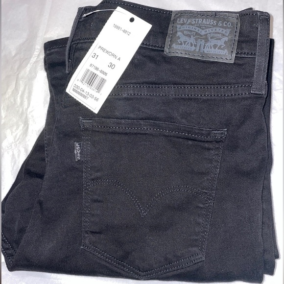 Levi Strauss Black Denim Jeans 315 Shaping Boot Cut Jeans - Picture 3 of 11